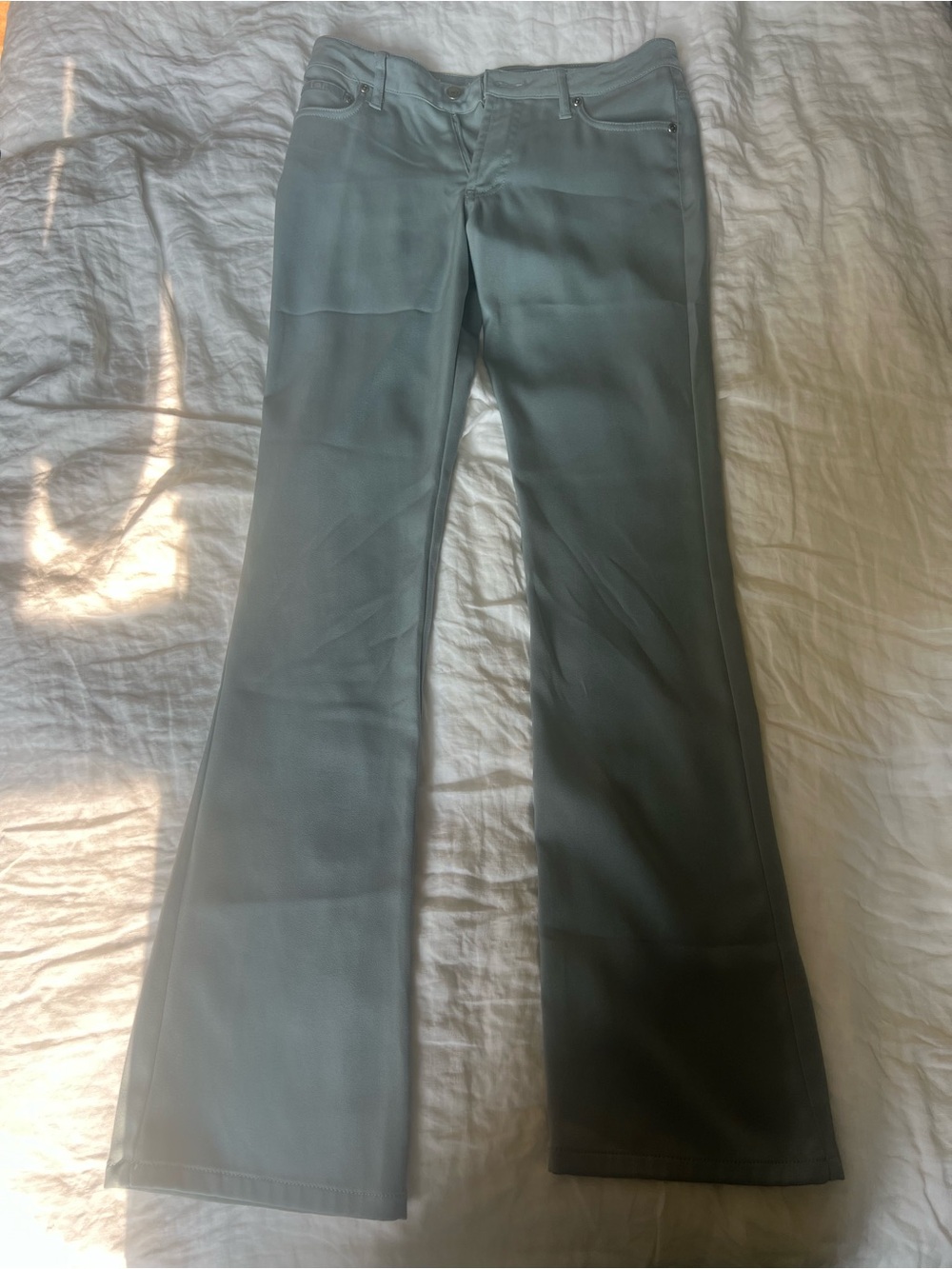 Light Blue Flared Pants Low Waist Stretch Size 1